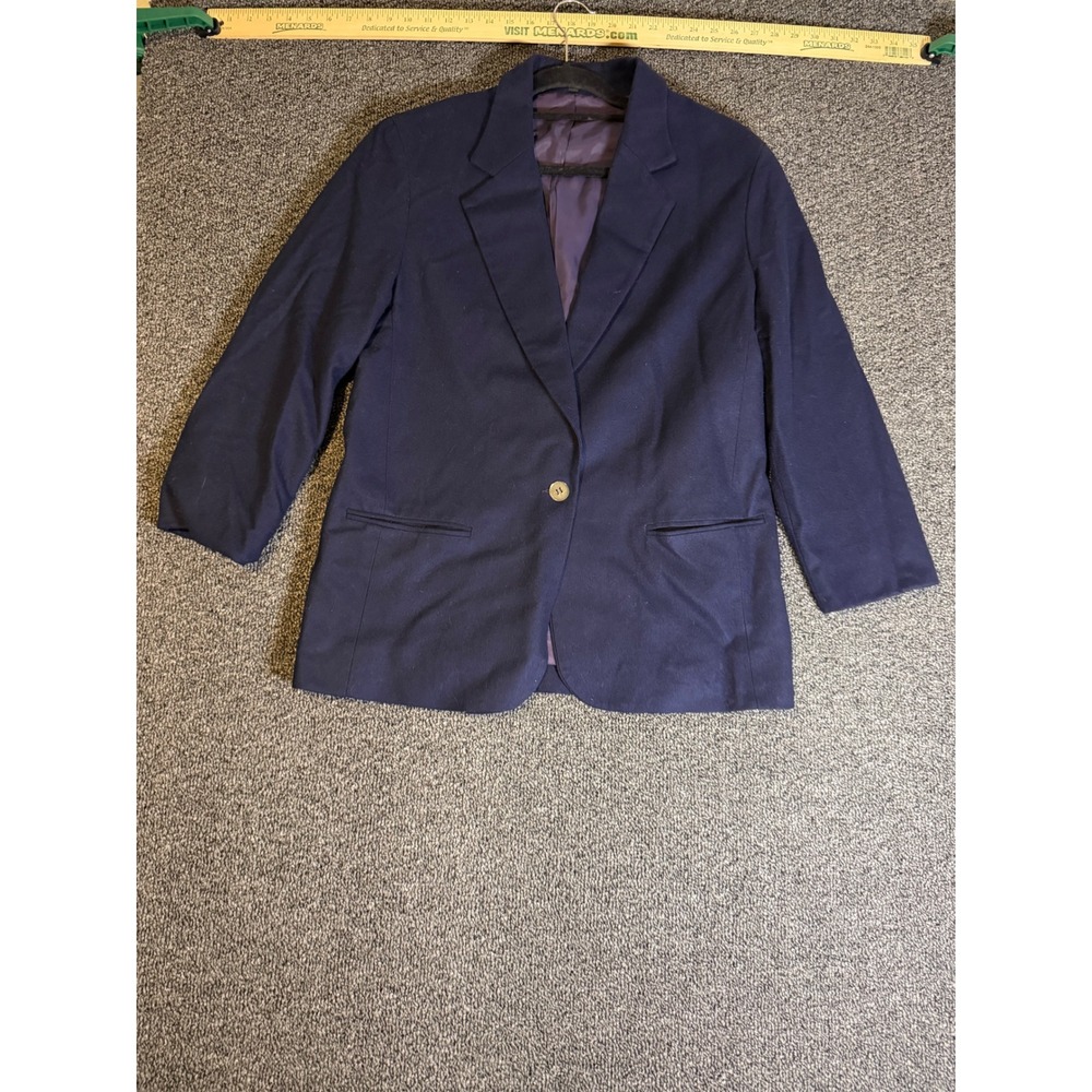 J. Crew Navy Wool Cashmere Blazer Jacket Womens 10 USA Made